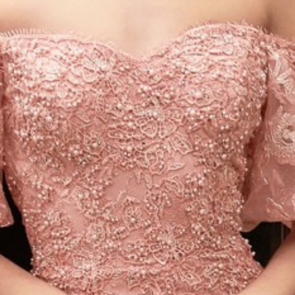 VIOLET OR Dusty rose MERMAID LACE FORMAL OFF SHOULDER MOTHER OF THE BRIDE DRESS - Picture 9 of 13